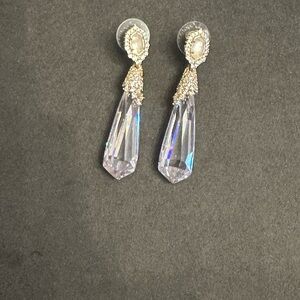 Elegant Silver and Crystal Drop Earrings